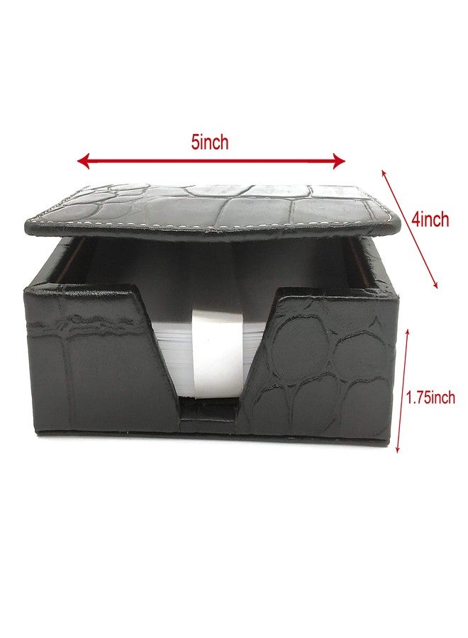 Luxxora Genuine Textured Leather Memo Pad Holder with Paper - Elegant Notepad Holder for Office & Home | Professional Desk Notepad with Genuine Textured Leather Note Pad Cover | Color - Black - Image 5